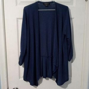 August Silk Navy Open Front Cardigan